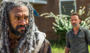 King Ezekiel of The Kingdom with Rick of Alexandria in the background